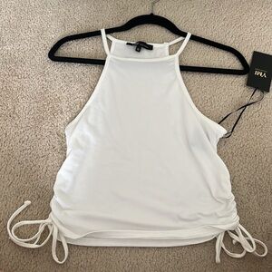 White Halter Crop Top